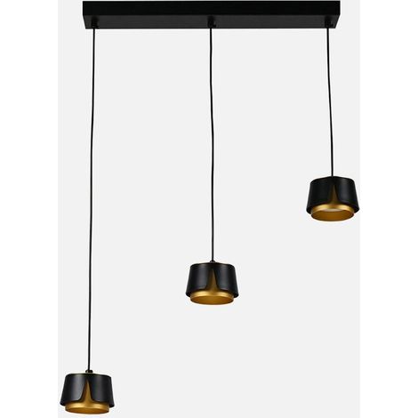 Bandeau LED Domenica 3xGX53 noir/or 27W 4000K 2400lm avec ampoules 100x56x10 cm