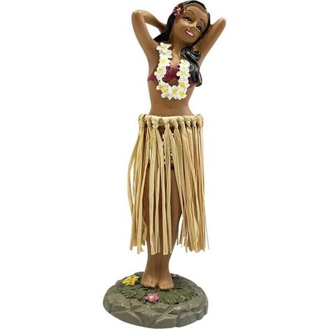 Poupée de Tableau de Bord hawaïen pour Tableau de Bord de Voiture, Fille hawaïenne posant des Figurines de Collection (1/4)