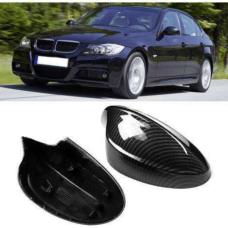 Außenspiegelset (links und rechts), Carbon-Optik, kratzfest, passend für BMW E90 (2005–2007), Spiegelkappenpaar (1/5)