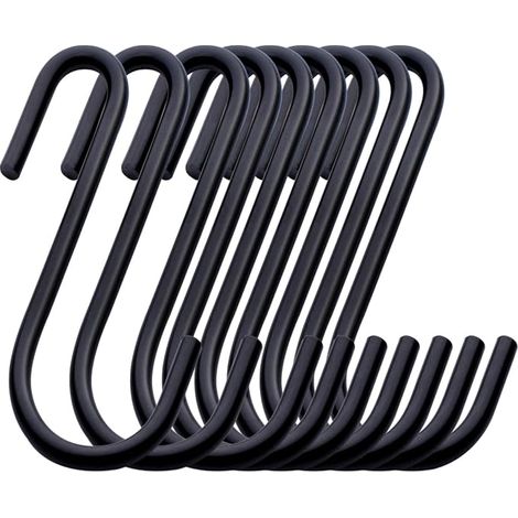 Crochets de Suspension,32 Crochets en S Acier Inoxydable de 6cm Forme de S Crochets en Métal,Crochet Noir S Multifonctions,Double Crochet Cuisine pour Suspension Accroche Ustensiles de Cuisine (1/5)
