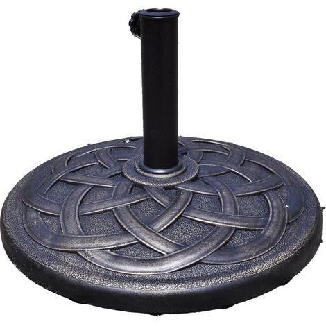 Base rotonda per ombrellone da giardino 54,5 x 35 cm stabile e facile da pulire in resina color bronzo 200010643