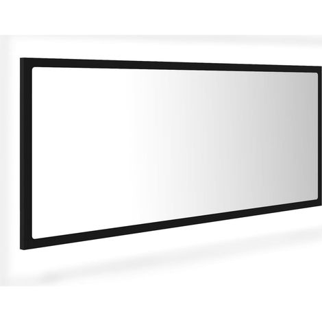 LED-Badspiegel Schwarz 100x8,5x37 cm Acryl vidaXL