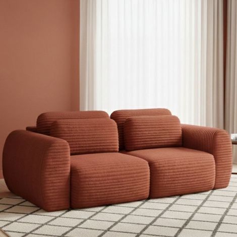 Golgi 2-Sitzer Schlafsofa, mit Stauraum, Buchklapp-Öffnung, verstellbar, 266x121 cm, Rot (1/5)