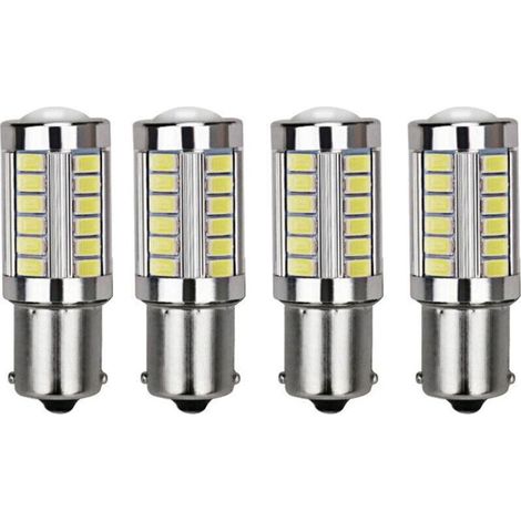 4 ampoules LED BA15S P21 W 1156 12V blanc froid pour feux de recul et feux de jour pour VW Golf (1/5)
