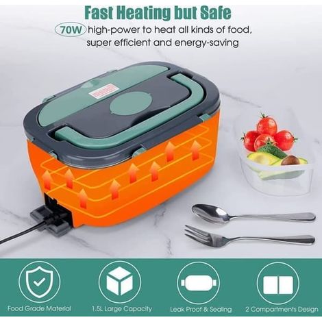 Boîte repas électrique 3 acier inoxydable 1.5 L 3 en 1 (1/4)