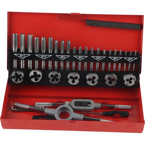 Ensemble de tarauds et filières filetés 32 pièces/ensemble, Kit d'outils de refiletage avec sac de rangement (1/5)