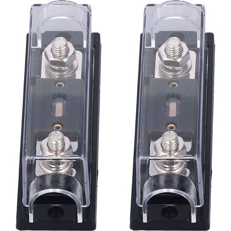 Deux porte-fusibles audio 250A 48V pour systèmes vidéo stéréo (boîte à fusibles ANL), adaptés aux camping-cars, yachts, navires et véhicules agricoles. (1/5)