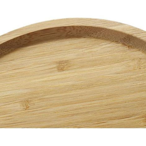 Plateau de service en bambou - - 24 cm - Rond - Bambou durable - Poignée confortable - Pour fruits, pain et charcuterie (1/5)