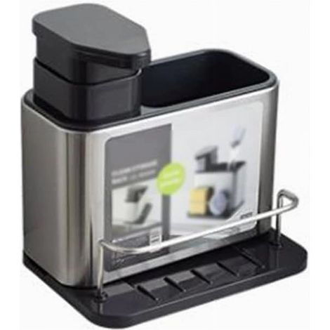 TrAdE Shop Traesio - Dispenser Di Sapone Cucina Da Appoggio Manuale In Acciaio Contenitore Da 400 Ml - (1/5)