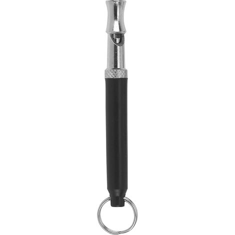 Sifflet à Ultrasons pour Chien et Cheval - 1 Unité - Acier Inoxydable - Portée 200m avec Attache - Dressage et Élevage - Noir