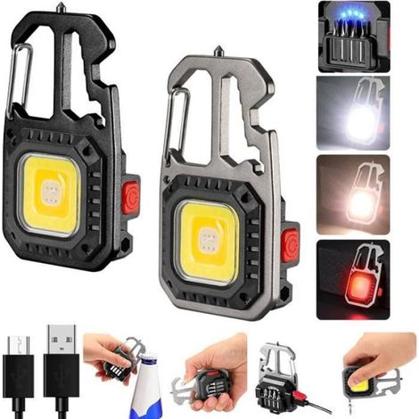 Lampe De Travail - LED - 800 Lumen - Étanche IPX4 - 7 Modes - Portée 8 M - Avec Aimant Et Porte-Clés - 1 Pièce (1/4)