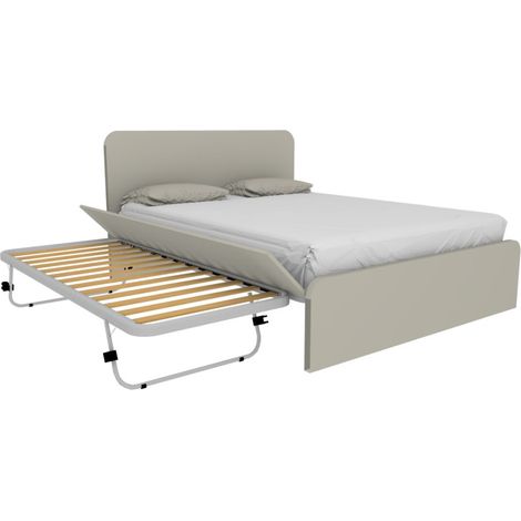 Letto matrimoniale 160x200 con rete estraibile e sollevabile - Ecru cappuccino (1/5)