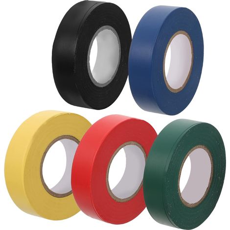 Lot de 5 rouleaux ruban isolant en PVC pour électriciens, baguettes (1/5)