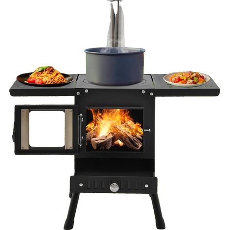 Hornilla de camping, fabricada en acero al carbono y acero inoxidable, altura regulable de 36 a 56 cm, tamaño compacto de 31,5 x 22 x 21 cm, tiempo medio de ebullición de 5 minutos, peso neto de 8 kg. (1/5)