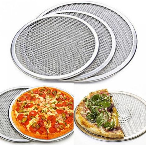 Pizza Screen - Aluminum Round Baking Tray - Non-Stick Perforated Mesh - For Pizza Cake Bread - 6 8 10 12 14 Inch (1/5)