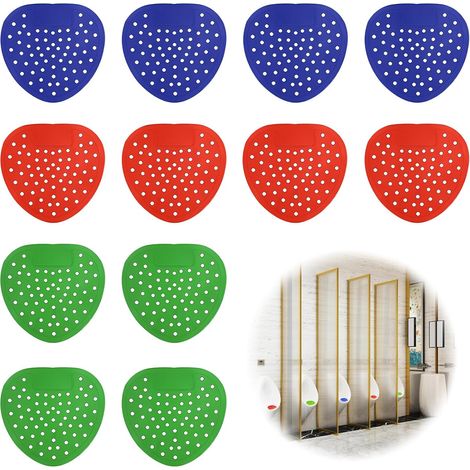 Paquete de 12 mamparas perfumadas universales para urinarios. Eliminan olores desagradables y son ideales para baños públicos de hoteles, centros comerciales, escuelas y... (1/5)