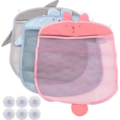 Filet de Rangement pour Jouets de Bain - Maille en Polyester - 35 cm x 40 cm - Pour Salle de Bain - Lot de 3 (1/4)