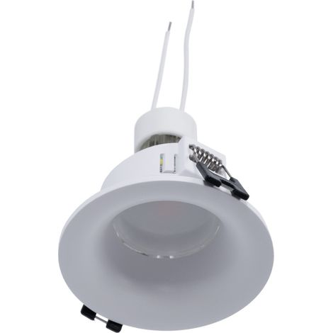 KIT Aro Empotrable Ø86mm (negro) + Bombilla GU10 5,4W + - Blanco Frío