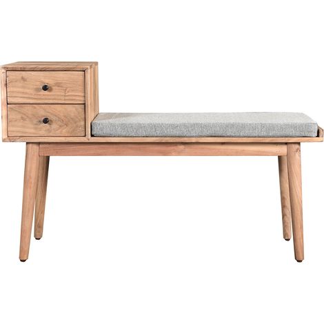 Panca da ingresso con 2 cassetti in acacia ALTY