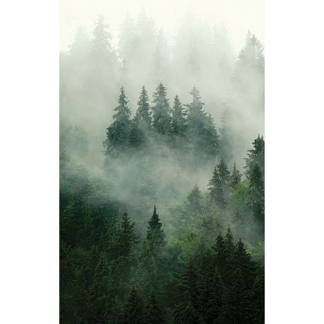 papier peint panoramique montagnes avec des arbres vert - Sanders & Sanders (1/3)