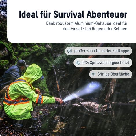 ANSMANN Lampe torche 3000 lumens, très lumineuse, longue durée d'éclairage (1/5)
