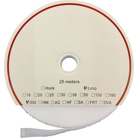 FASTECH® T0202000000325 Klettband zum Aufkleben Hotmelt Flauschteil (L x B) 25000 mm x 20 mm Weiß 25