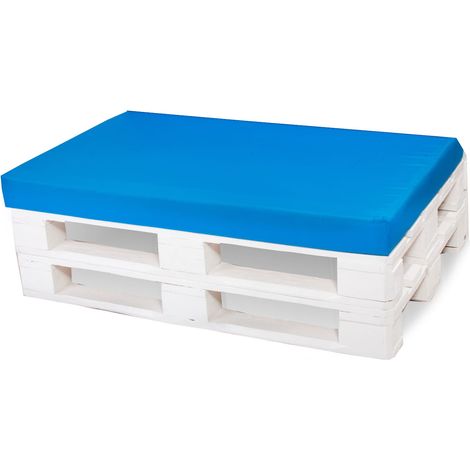 Setgarden – Coussin extérieur 120x60 cm bleu – Épaisseur 10 cm – Housse 100% polyester – Remplissage mousse anti-allergique – Pour palettes et sols (1/4)