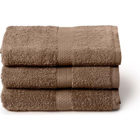 Lot de 3 Grandes Serviettes de Bain 55x105 cm, 100% Coton, Visage et Douche (1/5)