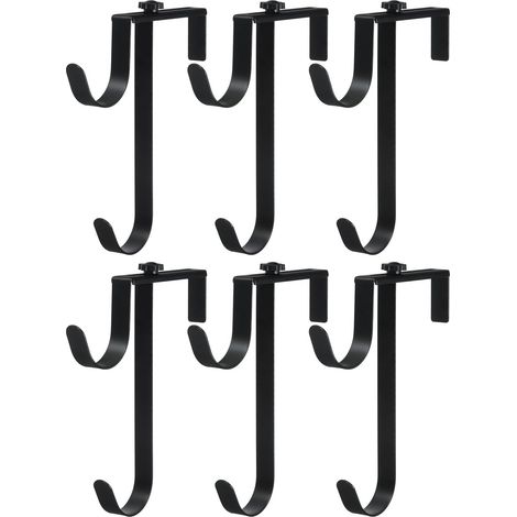 sourcing map Lot de 6 supports poteau piscine réglables, crochets doubles pour métalliques suspendre