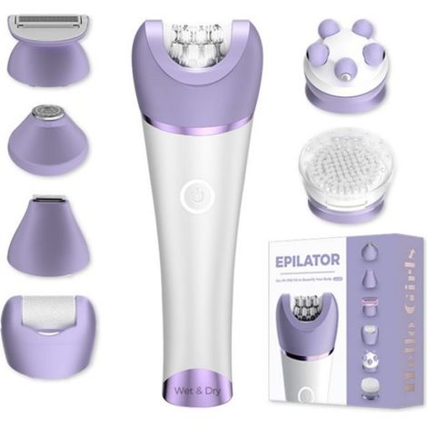Épilateur électrique 16.5×2.6×4cm Rasoir électrique 7 en 1 pour femmes avec massage et nettoyage du visage Pratique et très efficace (1/3)