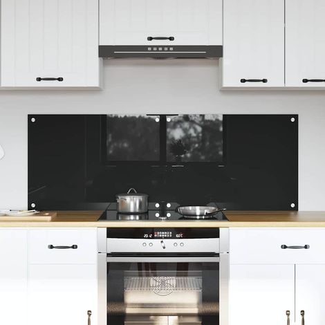 Küchenrückwand 2 pcs Schwarz 70 x 50 cm Gehärtetes Glas