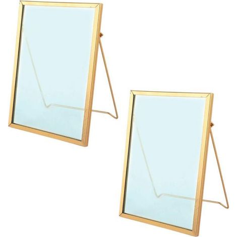 2 cadres en verre vintage - rectangle - 13 x 18,5 cm (1/2)
