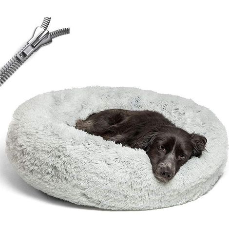 Panier pour chien, niche chaude, canapé pour chiot avec coussin moelleux, lit grotte rond (1/5)