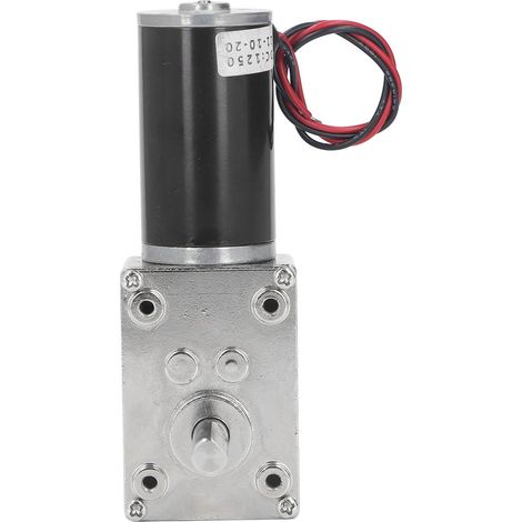 Moteur reduction DC 12V 18W micro turbine ver vis sans fin auto blocant reversible fort couple 0-10 tr/min aluminium (1/5)