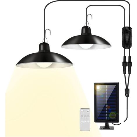 x Solar-Hängeleuchten für den Außenbereich, IP44 wasserdicht, 30 LEDs mit Fernbedienung und 3 m Kabel, warmweißes Licht 3500K für Garten, Terrasse, Garage. (1/5)