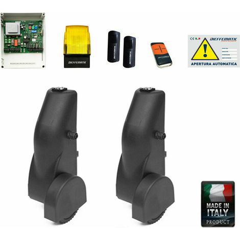 Kit Automazione Cancello Doppia Anta Battente Elettromeccanico Con Ruota Esterno