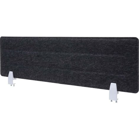 [NUNCA USADO] Separación de escritorio HHG-947, pantalla de privacidad de oficina tablero de clavijas de escritorio, tela/textil de aislamiento acústico con relieve, 100x30cm negro (1/5)