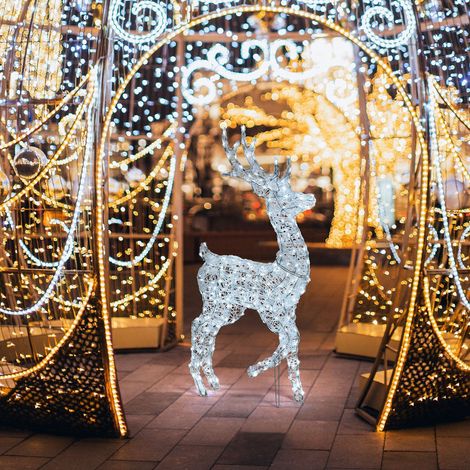 Renna 3D in acrilico morbido a led con 3 colori selezionabili per decorazioni natalizie -125 cm (1/5)