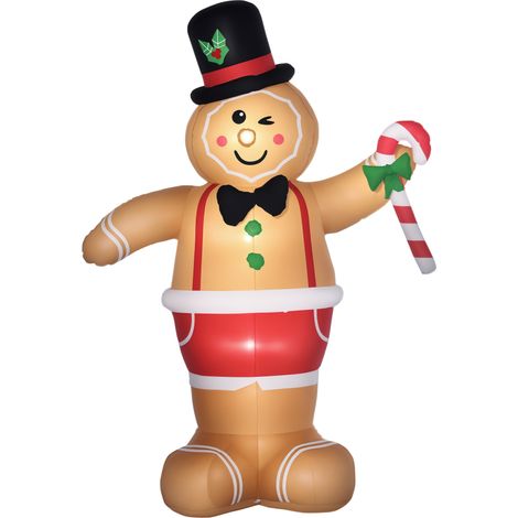 Figurines de Noël gonflables. bonhomme en pain d'épice gonflable. 2 m. avec gonfleur. multicolore (1/5)