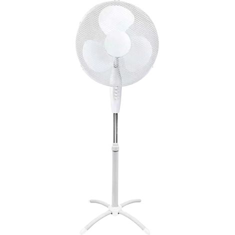 Ventilateur sur pied, 3 vitesses, oscillation large, BLANC (1/2)