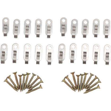 Hanging hooks for string lights, stainless steel, screw on for hanging multi-colored LED string lights on terrace or patio (1/5)