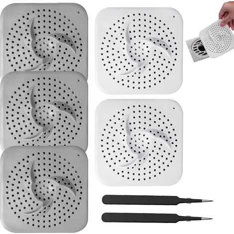 5pcs Anti Cheveux Douche Attrape Cheveux Douche avec 2 Pince Épiler (1/5)