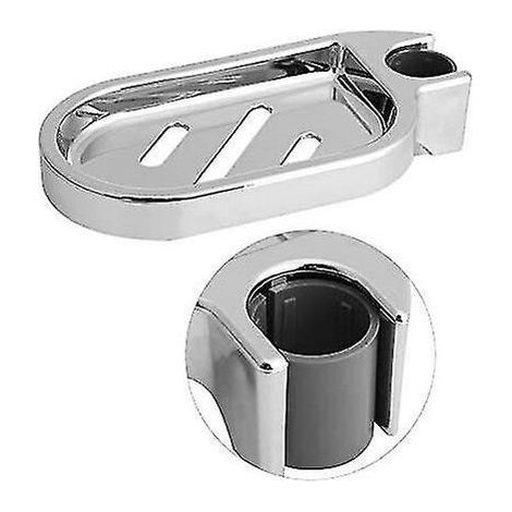 Adjustable soap dish for shower bar – Chromed ABS material – Dimensions 17 x 8.5 cm – Easy installation on shower rod (1/5)