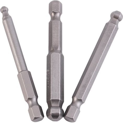 Lot de 7 embouts de tournevis magnétiques à bille de 65 mm, tige hexagonale 1/4'', diamètres 2/2,5/3/4/5/6/8 mm (1/5)