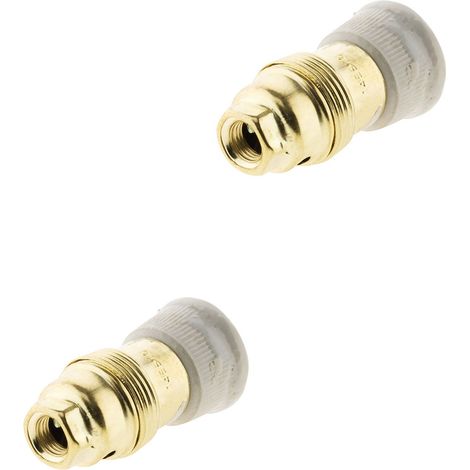 Lot de 6 douilles E14 laiton bague porcelaine borne de terre - Zenitech
