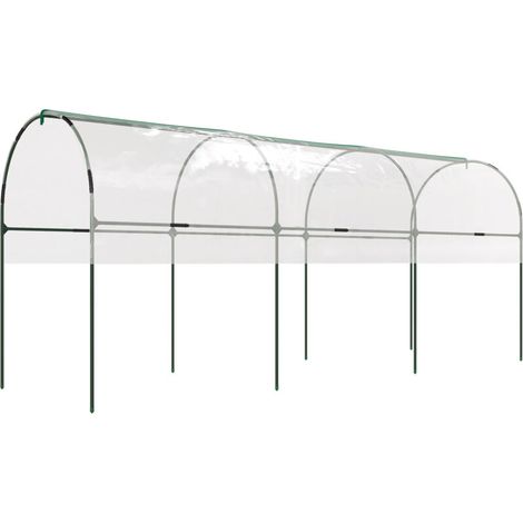 Serre de jardin Serre de jardin serre à tomates 4 arceaux en acier bâche en PVC 4 x 1,23 x 1,71 m vert-Crezuo