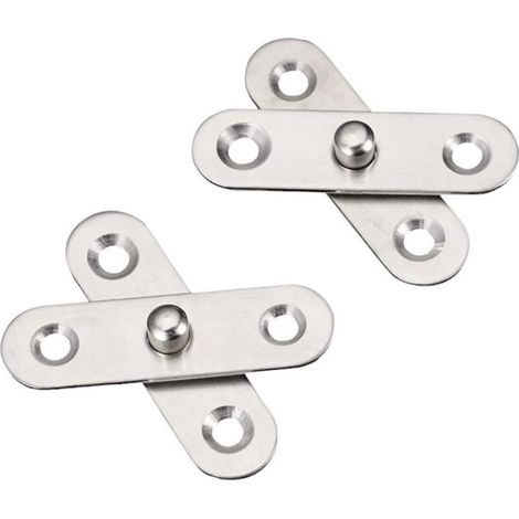 Lot de 8 charnières de porte pivotantes à 360° en acier inoxydable 56 mm x 16 mm (1/4)