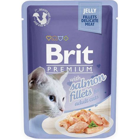 BRIT PREMIUM CAT Adult Lachs in Gelee (Beutel) 85g