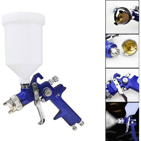 Aerografo 1.7 Mm Pistola Spruzzo Serbatoio A Caduta 600ml Ad Aria