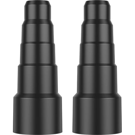 Lot de 2 adaptateurs pour aspirateur, kit réducteur universel pour tuyau d'aspirateur, raccord à 5 niveaux, adaptateur pour outils électroportatifs et extraction de poussière, noir (1/5)